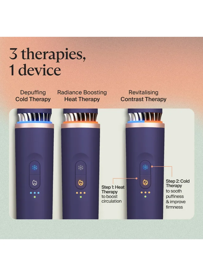 Therabody  Therabody TheraFace Depuffing Wand – Cold and Heat Skincare Treatment to depuff and Glow; Beauty Wand, face Roller and Eye Massager for Dark Circles and Radiant Skin - Indigo  | Best Price UAE